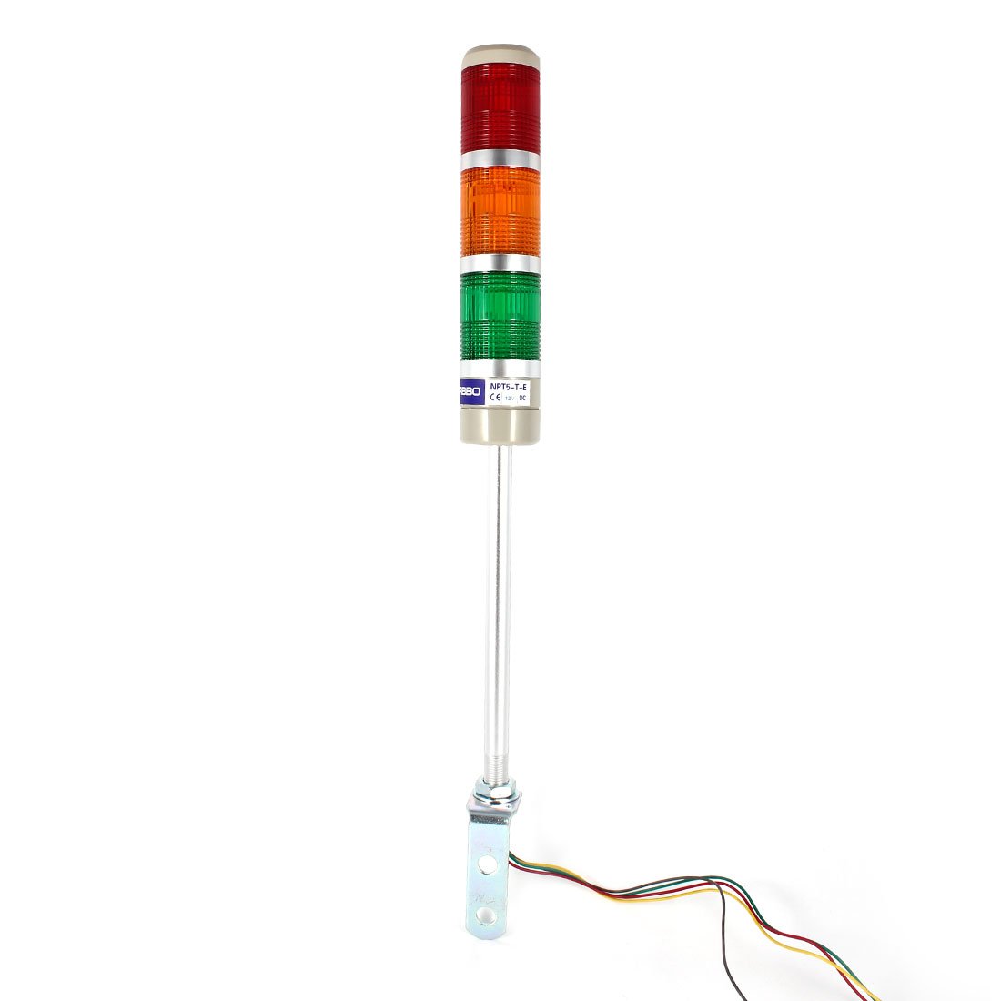 Ruilogod 30" Advertencia de la lámpara de señal de alambre verde Industrial Rojo Naranja Luz 110V AC