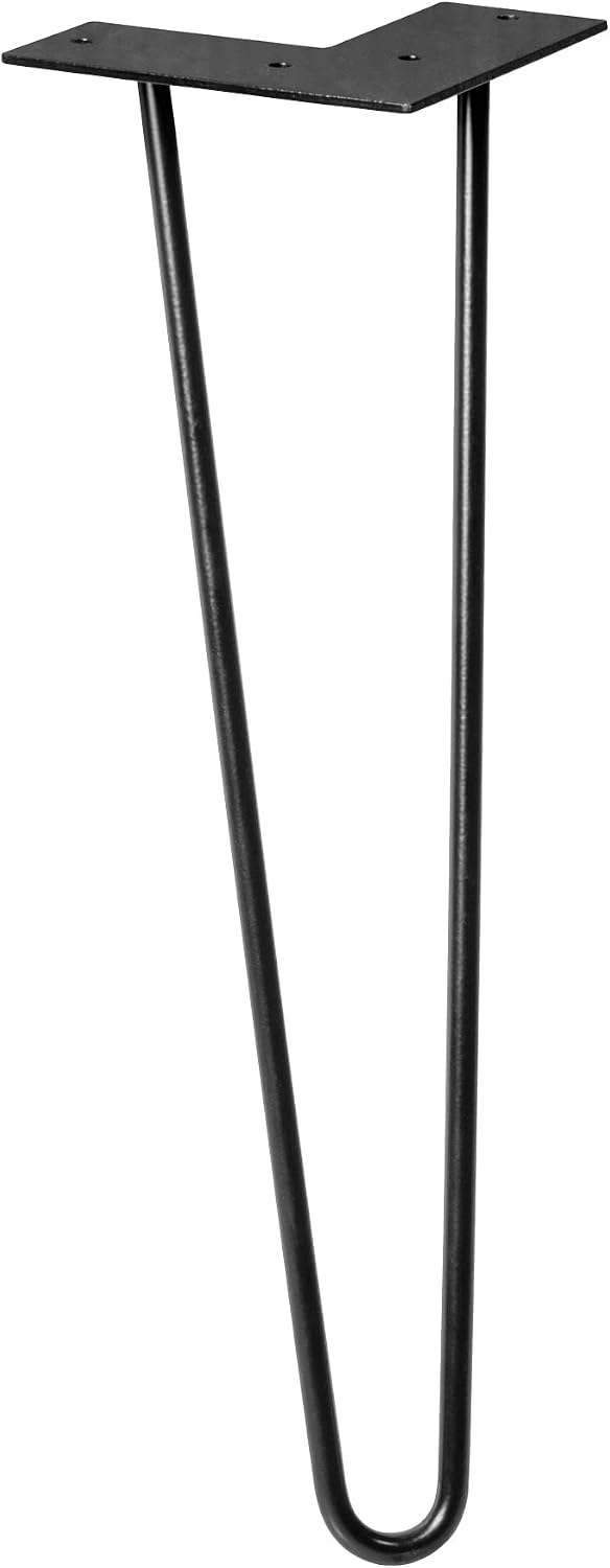 WAGNER furniture leg/table leg/furniture foot, HAIRPIN LEG, retro style, steel powder-coated black, 12 x 12 x 40 cm