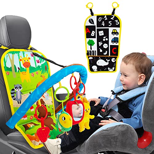 Teytoy Carseat Toys For Infants 0-6 Months, Adjustable Car Seat Toys For Babies 0-6 Months Kick And Play Rear Facing Car Seat Toys Double Sided With Mirror, Rattle, Teether, Sensory Hanging Toys #TOP10