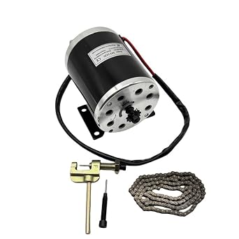 Electric Brushed Motor 48V 500W Brushed DC Electric Motor MY1020 Type Brushed Motor with 25 Roller Chain and Chain Breaker for 4-Wheel Go-Karts,Electric Bicycles,Mini Bike