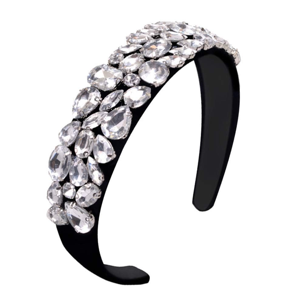 Spunklad Rhinestone Silver Headband, Bling Headbands for Womens Hair Hair Accessories Wedding Guest, Diamond Ladies Hairbands