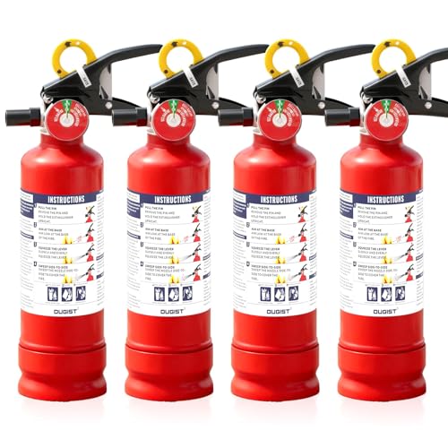Image of Ougist Pro Fire Extinguisher for Home, 1-A:10-B:C, Dry Chemical, 4 Pack | 2.5 Lb Dry Chemical Set for Small Household, Kitchen and Garage Fires with Quick-Release Handles for Easier Use