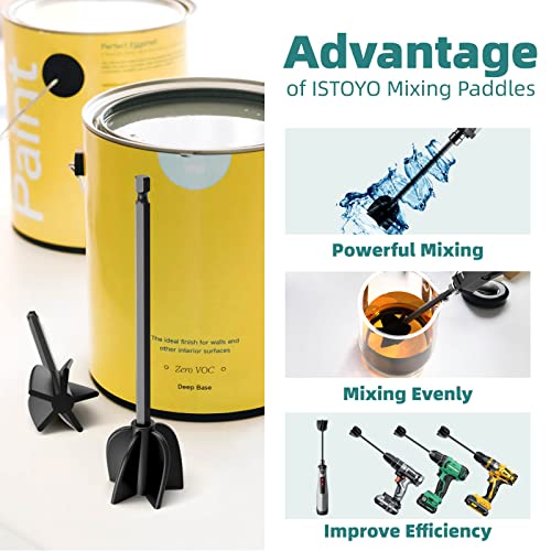 Istoyo Resin Mixer Paddles, Epoxy Mixer Attachment For Powerful Mixing, Reusable Paint Mixer, Paint Stirrer Drill Attachment For Resin, Silicone Mixing (Included 4 Pcs) #TOP1