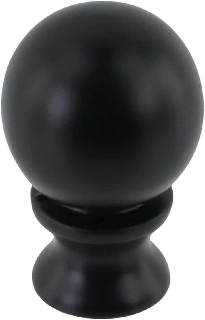 HEVSTIL 2Pk Black Lamp Finials, Solid Metal with Dual Thread Design image 2