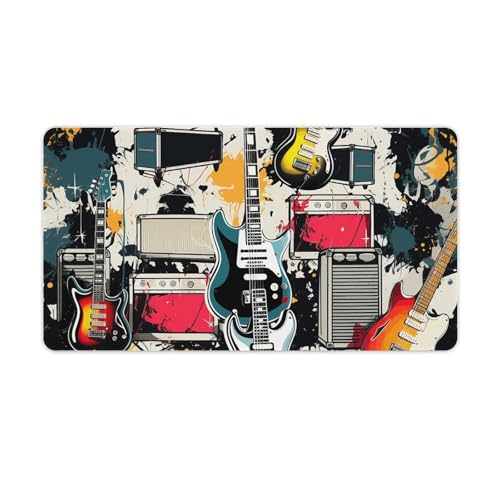 Tapis de souris grand format musique rock pour bureau à la maison