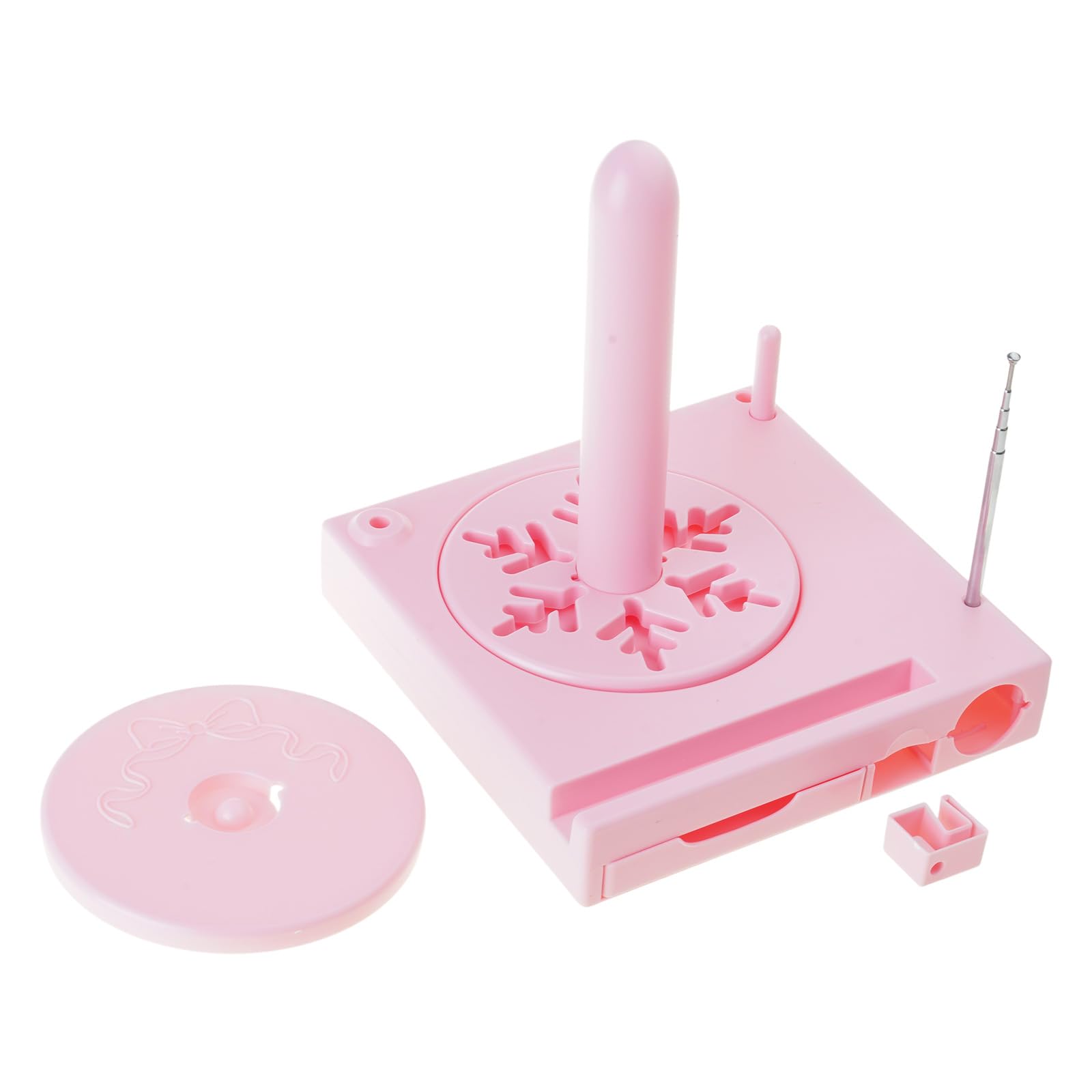 Supporto per filo con supporto per telefono e cassetto scorrevole, supporto per bobine di filo, supporto multifunzionale per uncinetto, maglieria, organizer per bobine di filato