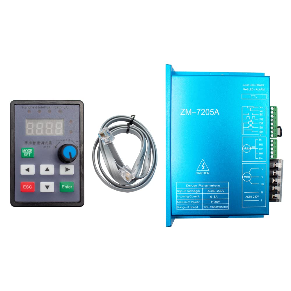 310V Driver del Motore Brushless DC ad Alta Tensione con Unità di Impostazione Intelligente Portatile ZM-7205 220V AC Max. 5A 1100W BLDC