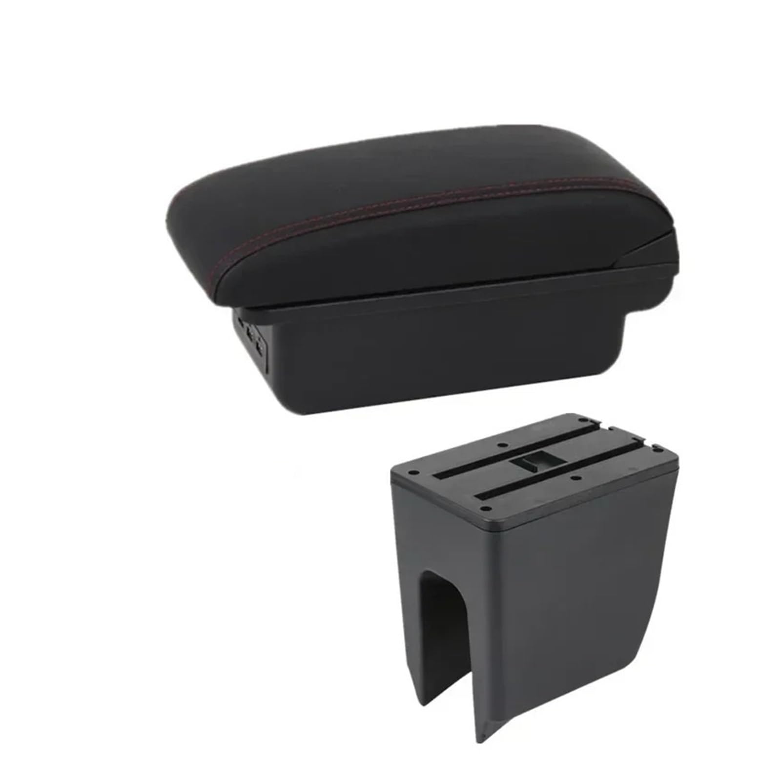 GBGWRMRYX Center Armrest Box For K-ZE Car Armrest Box Center Storage Box Internal Retrofit Replacement Accessories Arm Rest(B1 red line 3USB)