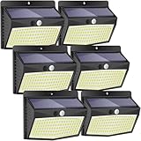 Peasur Solar Lights Outdoor Garden, 168LED 6 Pack Solar Powered Security Lights Motion Sensor with 3 Modes, IP65 Waterproof Fence Lighting for Wall Outside Yard Porch Step Deck