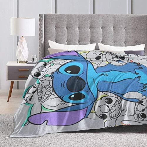 KJHSJ Sofa Blankets, Lilo and Stitch Super Soft Fluffy Microfiber Fleece Throw, Warm Fluffy Plush Hypoallergenic Blanket for Bed, Couch, Chair for Fall and Winter 127.0 x 101.6 cm
