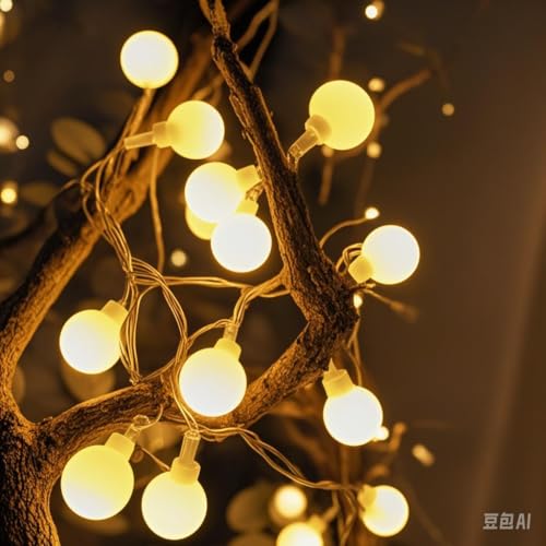 Image of 40 LED Globe String Lights Battery Operated 20FT Star Mini Star Fairy Lights for Patio Garden, Little for Wedding, Party, Home Decoration, Decorative String Lights (Round)
