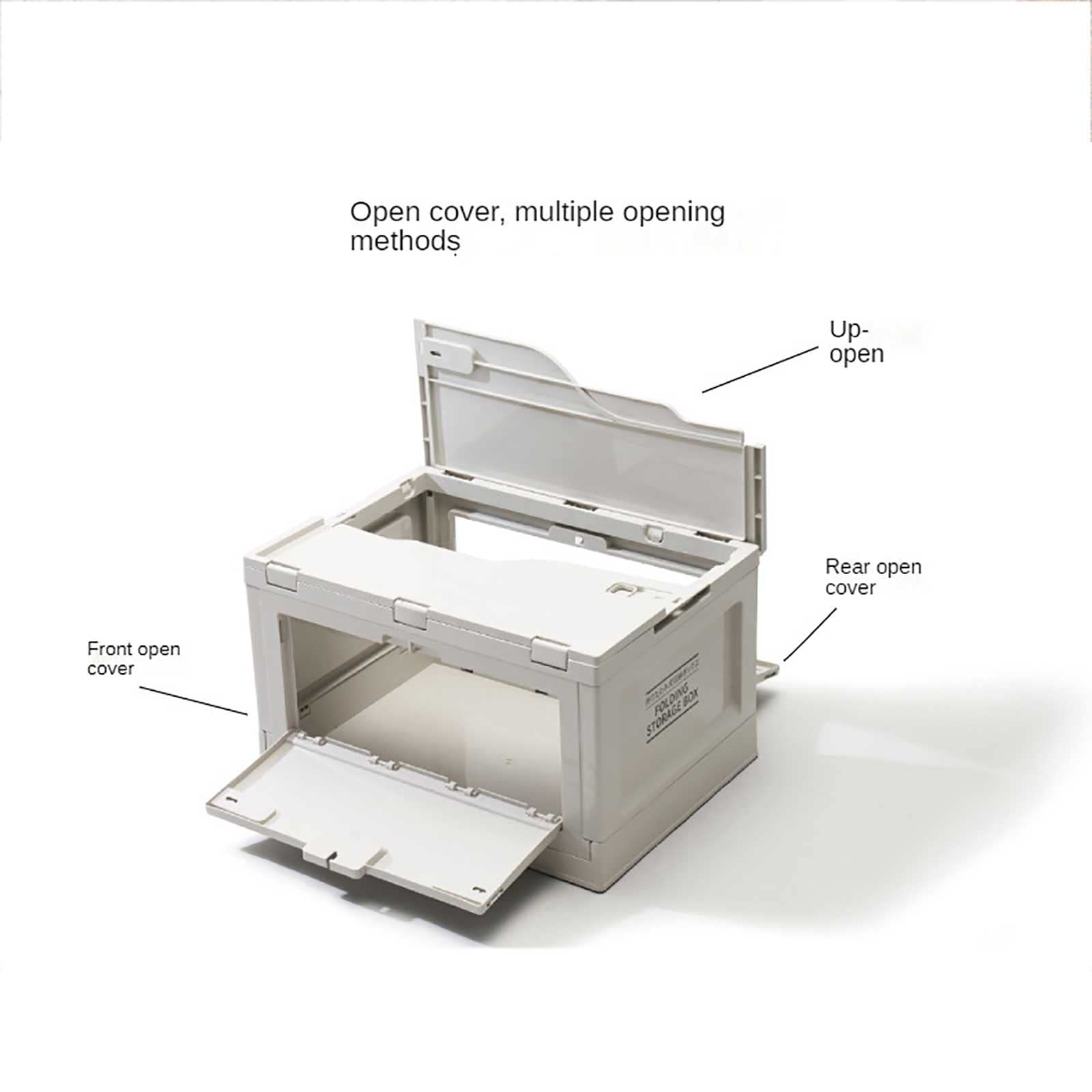 Zusammenklappbare Aufbewahrungsbox mit Holzdeckel, 50 l großer zusammenklappbarer Outdoor-Behälter, Camping-Box, Camping-Organizer, Faltbox, für Camping, Autoaufbewahrung, Haussort