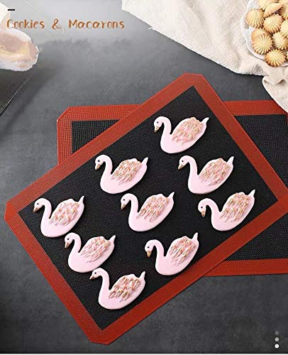 Silicone Hollow Baking Mat Sheet, Set Of 2. Nonstick Oven Liner Perforated Mesh Pad , Baked Biscuits Non-Stick High Temperature Mat, Breathable Fiberglass Baking Mat, Double-Sided Available. #TOP7