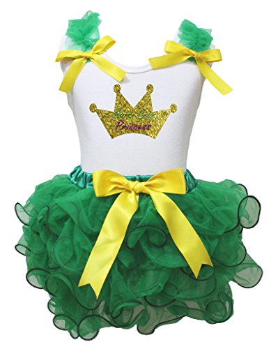 Costume fille Mardi Gras avec jupe pétale et couronne pour les fêtes d'anniversaire de 0 à 8 ans