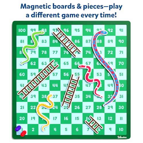 Image of Skillmatics Snakes & Ladders - Magnetic & Customisable Board Game with a Twist, Classic Strategy Game for Family Game Night, Travel Toy & Gift for Boys, Girls, Teens & Adults, 2-5 Players