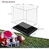Mini Football Helmet Display Case with Clear Acrylic Cover and Black Solid Wood Base, Great for Sports Enthusiast, Diecast Cards Collectibles Dolls Figurines (Not Full Size)
