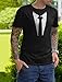 Tstars Suit and Tie Tuxedo Shirt - Mens Printed Tux T-Shirt for Halloween Party, Wedding or Bachelor Event Small Black