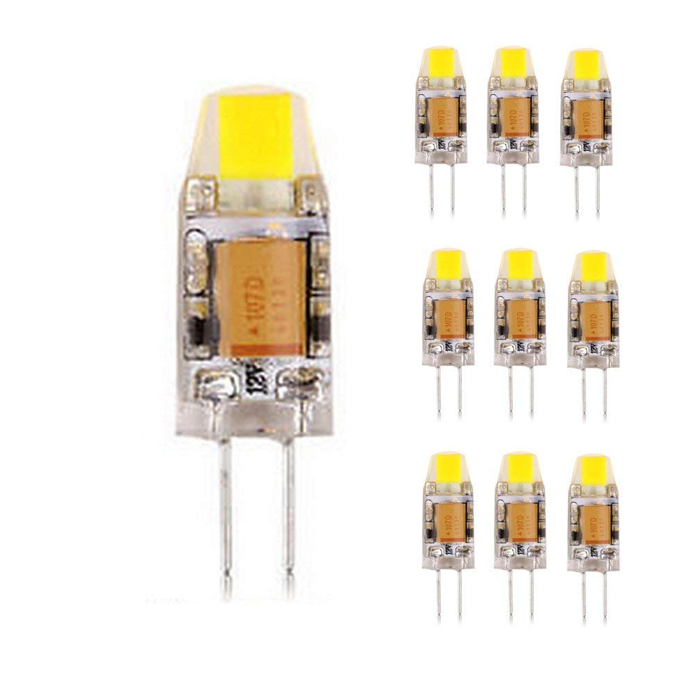 Bebester 3W Cool White 10 Pack 3W/6W G4 Led Cob Light Dimmable 12V Ac/Dc Led G4 Cob Lamp Bulb White (3W Cool White)
