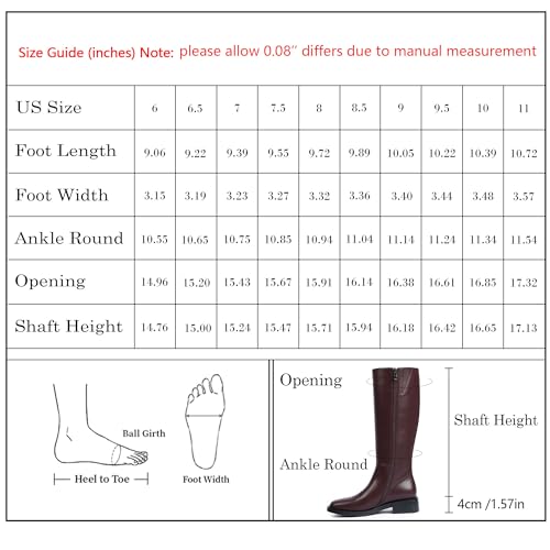 Image of Modatope Knee High Boots Women Round Toe Chunky Heel Fall Boots