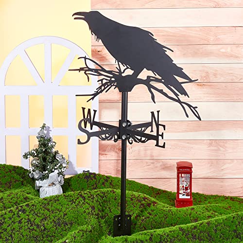 image for SUPERDANT 1 PCS Weathercock Crow Ornament Wind Vane Weathervanes Metal