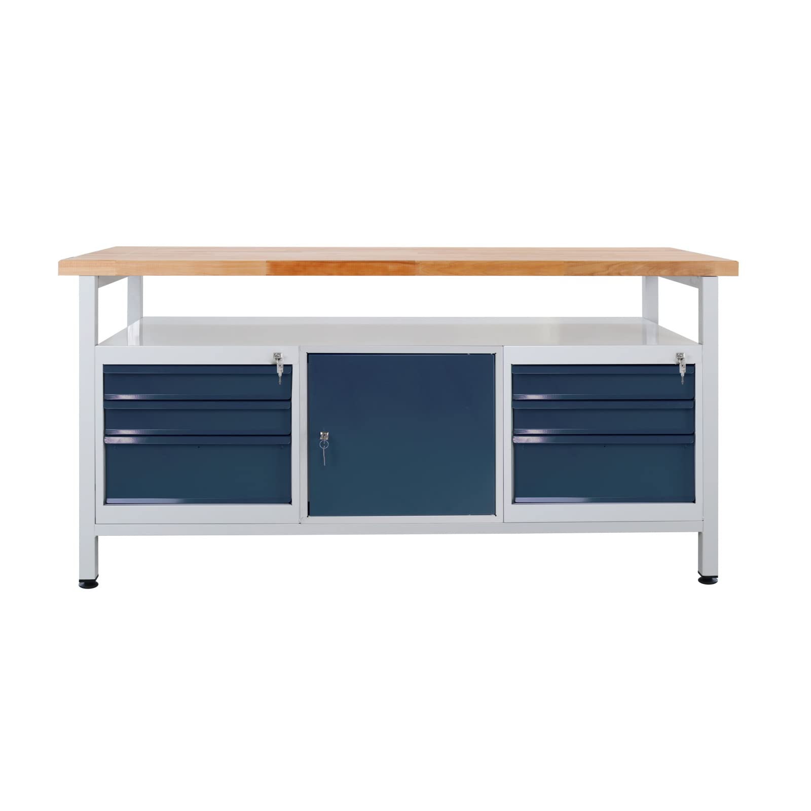 ADB - Banco da lavoro, tavolo da lavoro, tavolo da lavoro, tavolo da lavoro, 6 cassetti, 1 porta, 1700 x 600 x 840 mm, max. 500 kg