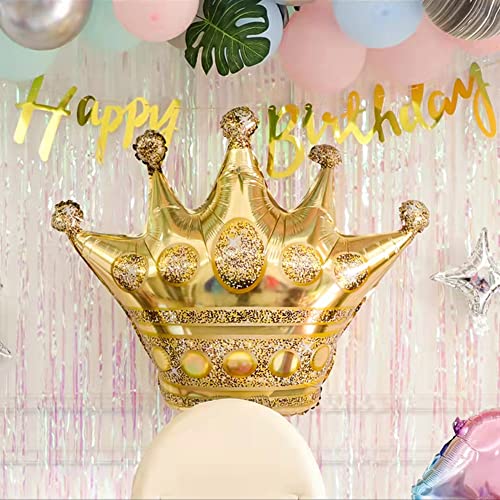 Horuius Gold Crown Balloons Crown Shaped Foil Mylar Balloons For Baby Shower Kids' Girls Wedding Birthday Party Supplies Decorations 30 Inchs 5Pcs, Horuius-134 #TOP6