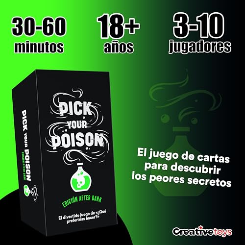 Pick Your Poison – Juego de Cartas para Adultos con Preguntas Provocadoras y Decisiones Extremas, Risas Aseguradas en Reuniones y Fiestas, para 3-10 Jugadores, 300 Cartas Incluidas | Español - imagen 2