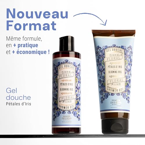 Image of Panier des Sens Iris Body Wash, French Shower Gel, 6.8 fl oz | Vegan Body Wash | 96% Natural-Origin Ingredients | Gentle Daily Cleansing | Long-Lasting Fragrance | Soft Skin Feel