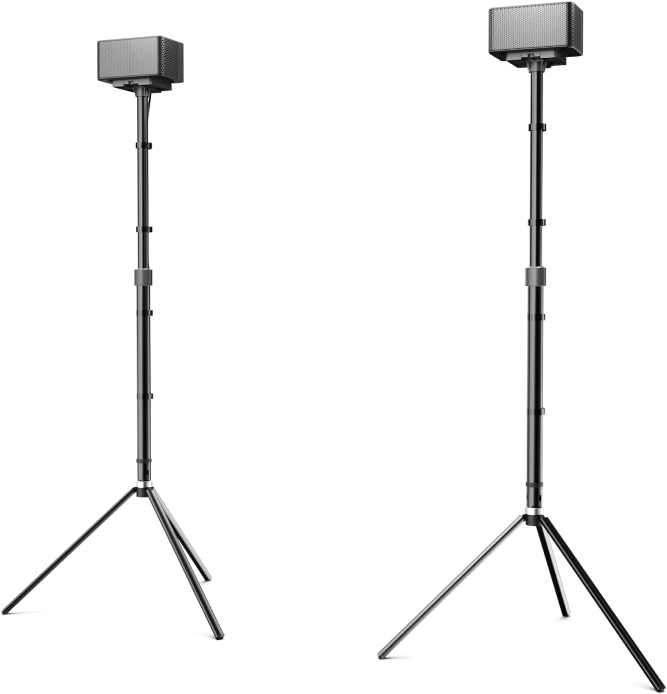 ULTIMEA Small Speaker Stands Pair, Height Adjustable Speaker Tripod, Extends 24.4" to 36.6", Holds 6.6 lbs, Speaker Stands for Surround Sound, Satellite Speaker for ULTIMEA Poseidon Series, Steady 300