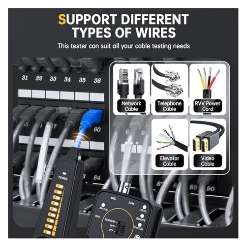 Probador de teléfono y rastreador de cables RJ45 con luz LED de identificación precisa 4