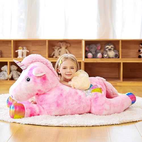 Earthsound 30220146 Giant Unicorn Stuffed Animal Plush Toy,43 Inch Large Jumbo Cute Soft Toys,Big Size Huge Fluffy Plushy Oversized Fat Plushie,Gifts thumb #4