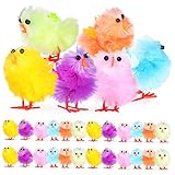 Milisten 36piezas Pollito Decorativo De Colores Juguete De Pollo Realista y Esponjoso para Regalos De Fiesta y Adornos De Pollo Santa
