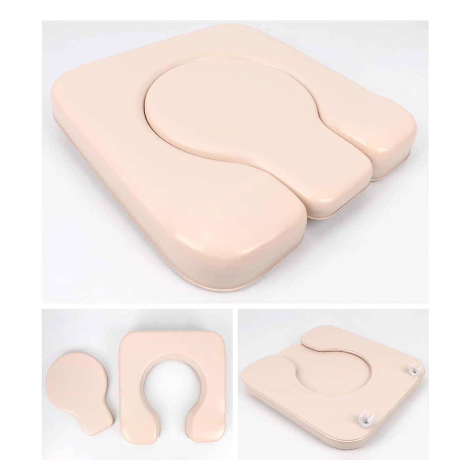BLUEZY Cojín Universal De PU para Inodoro, Cojín De Inodoro Acolchado para Inodoros Junto A La Cama, Silla De Ruedas para Ducha, Cojín para Inodoro De Cama para Ancianos, Discapacitados B