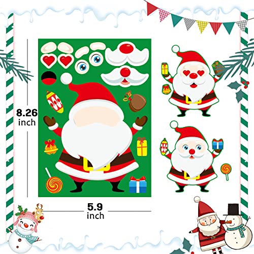DUJAA 36 Folhas de Adesivos de Jogos de Festa de Natal para Crianças Faça Seus Próprios Adesivos de