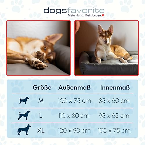 dogsfavorite, Hundebett Starter aus Kunstleder, Hundekissen, Pflegeleicht, 100 x 75 cm, orange