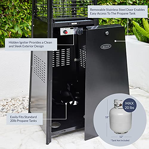 BELLEZE-42000-BTU-Gas-Outdoor-Pyramid-Patio-Heater-with-Tall-Dancing-Flame-Piezo-Ignition-System-and-Wheels-for-Smooth-Mobility-and-LP-Propane-Heat-CSA-Certified-Black