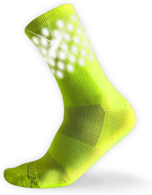 Reflective Socks for cycling and running - 330 Candle Power High Visibility Night Safety Gear - Biomotion Support