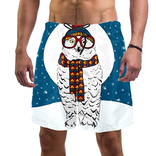 Maillots de bain pour hommes hibou imprimé pour l'été et la plage
