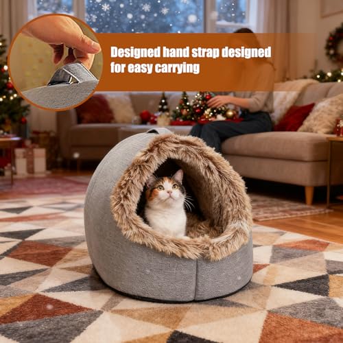Lit fermé pour chaton chiot doux d'intérieur et hiver
