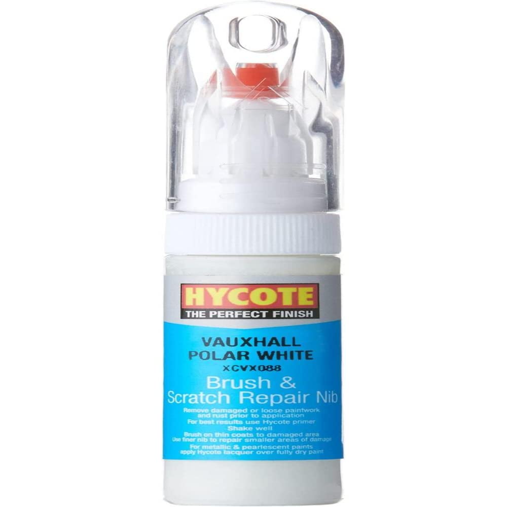 Hycote Brush and Scratch Repair Nib Touch Up Paint, Vauxhall Polar White, 12.5 ml