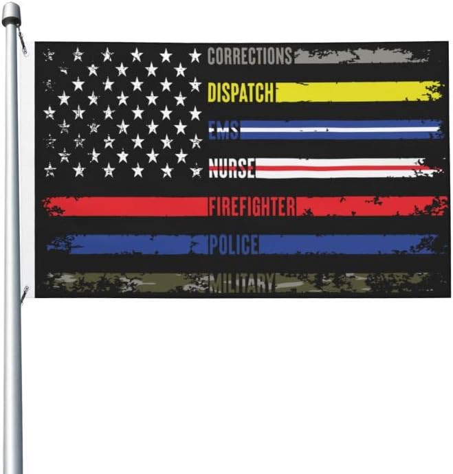 Tarvit First Responders Hero Flag Nurse Police Fire Military FLAG 2x3 Double-sided printing-US Polyester Flag-Vivid Color and UV Fade Resistant-Canvas Header