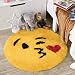 Emoji Rug - Soft and Cute - Made in France - Perfect for Any Room - Dorm Bed Bathroom Kids Room Emojis (Kiss)