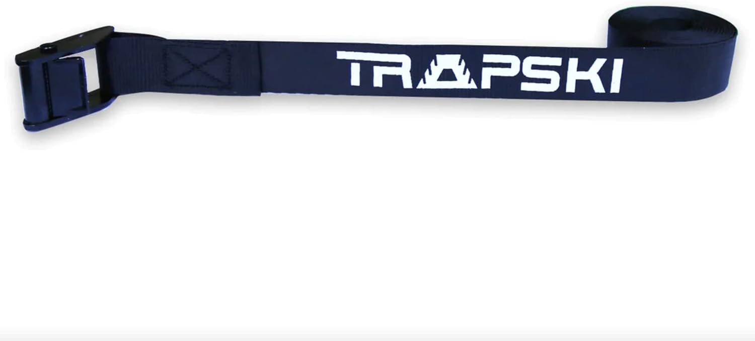 TRAPSKI Mobile Racing and XC Ski Rack Marine Grade HDPE Plastic | UV Protected | Premium Strap Included | 3 Year Warranty | Made in The USA | Veteran Owned Business (Blue, Six Pack)