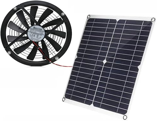 MIPODS Kit de ventilador solar de 30 W 12 V, ventilador solar de extracción, ventilador solar portátil con 1200 RPM Gran volumen de aire para