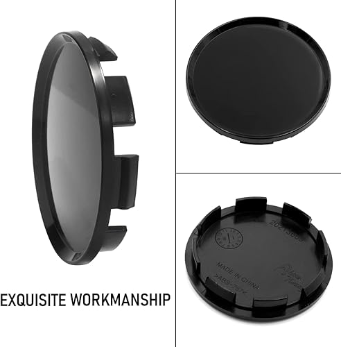 Miniatura 7 de Tapas cromadas para centro de neumático, 4 piezas de 2.5 pulgadas, Negro