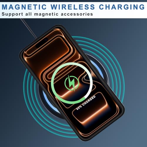 Image of CEDO Magnetic Cover for iPhone 17 Pro Max | Compatible with MagSafe Wireless Charging | Matte Black Case Designed with Magnetic Lock Shockproof Edge Protection Backcover (Translucent Black)