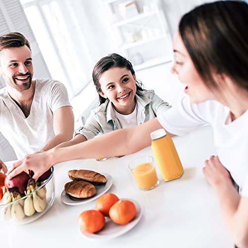 Mt Products 12 Oz Empty Clear Pet Plastic Homemade Juice Bottles With White Tamper Evident Caps Set Of 12 Bottles And 12 Covers - Made In The Usa #TOP3