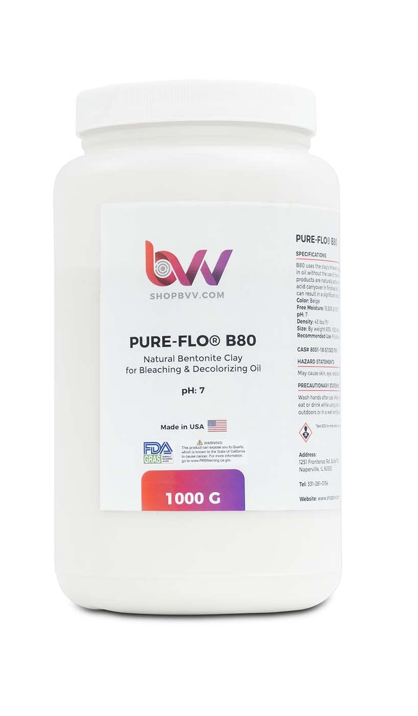 BVV Pure-Flo® B80 Natural Bentonite for Bleaching & Decolorizing Edible Oils-1000 Gram