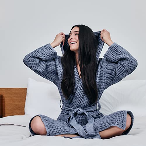 ONSEN Supima Waffle Bath Robe – Luxury Cotton Robe for Women & Men, Lightweight Spa Robe, Quick Dry, Soft & Absorbent4