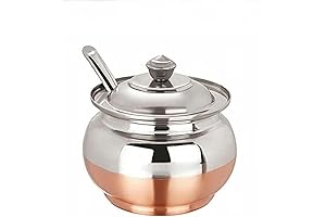 Copper Coated Stainless Steel Ghee Pot with Spoon: The Perfect Way to...